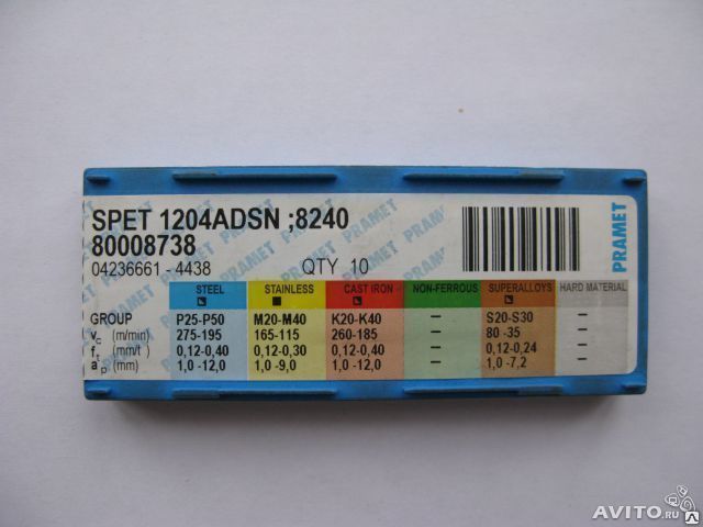 Пластины PRAMET ( SPET 1204ADSN 8240)